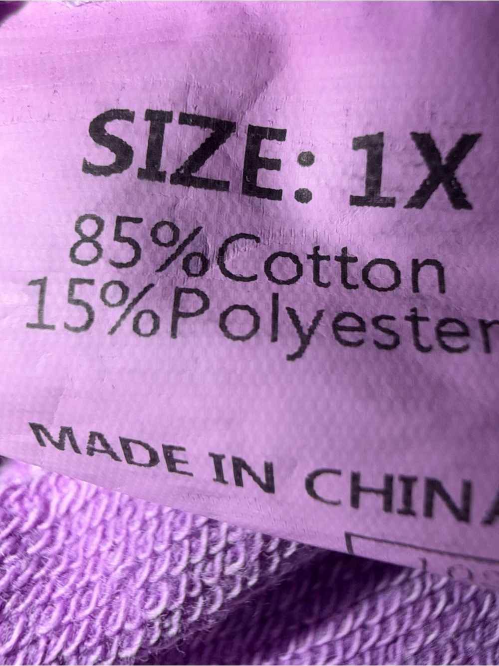 Women's Lavender Mineral-Wash Short Sleeve Top 1X - Picture 5 of 5